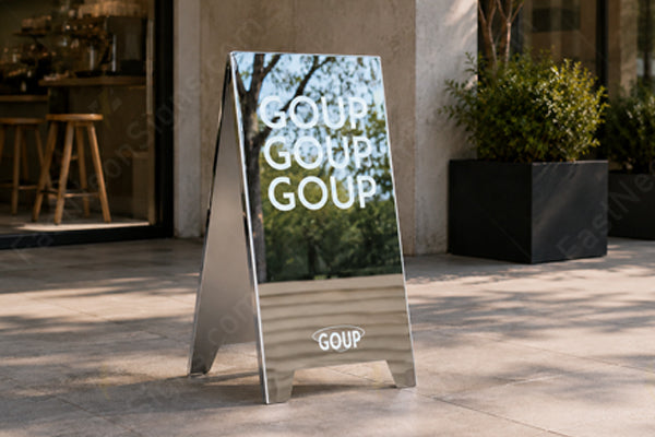 Metal Sidewalk Signs Stainless Steel Mirror Finish