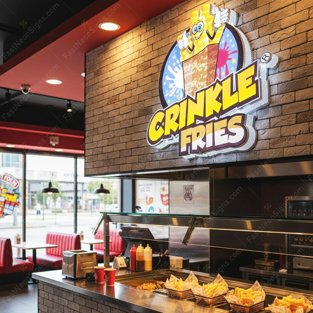 Custom 3D Punching Channel Letters Logo Sign – Integrated Logo & Letters with Side LED Lighting