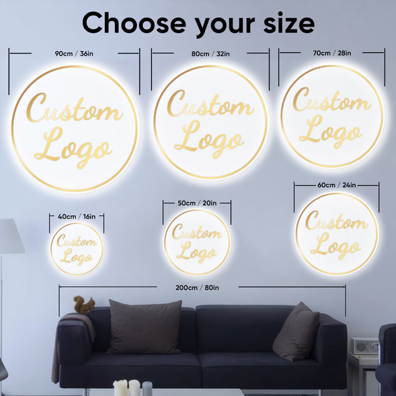 Custom Acrylic Backlit Signs - Clear Board Gold Logo Acrylic Sign For Business