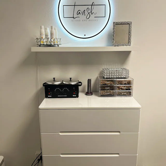 Custom Acrylic Backlit Signs - Rectangle Acrylic Sign with Metal Patch For Store Front, Beauty Shop, Office