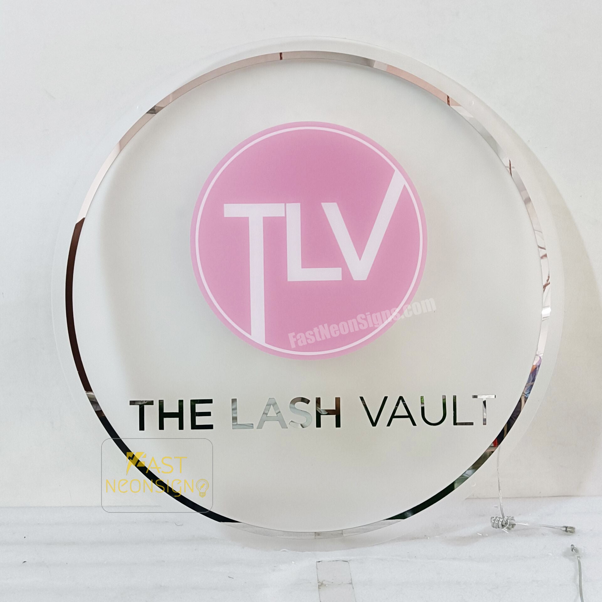 Custom Acrylic Backlit Signs - White Board Acrylic Sign Mirror Gold Logo For Business