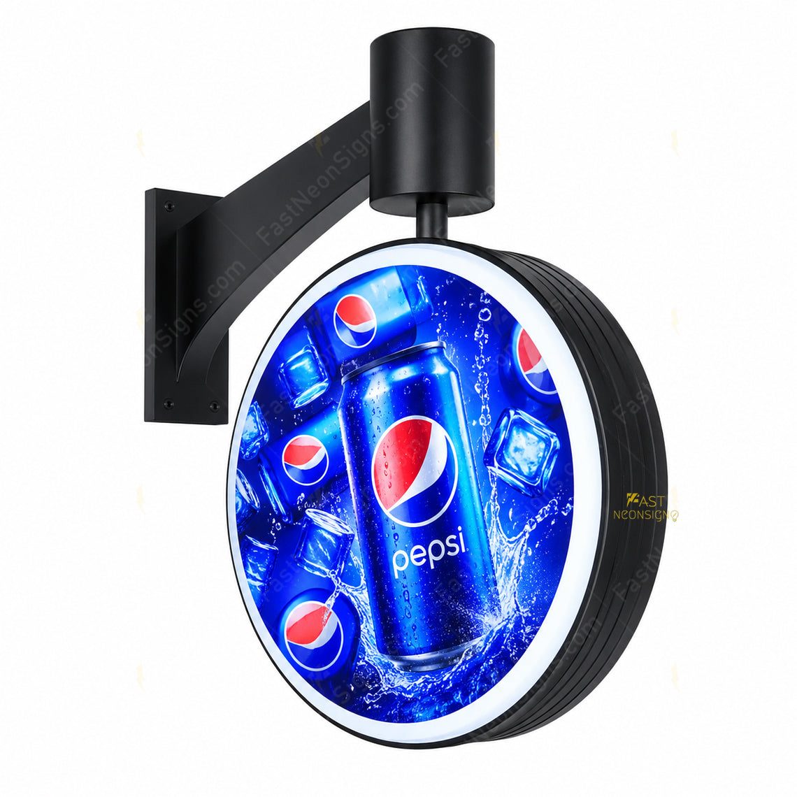 Custom 360° Rotating LED Light Box Display For Storefront - Outdoor Double Sided Commercial Light Box
