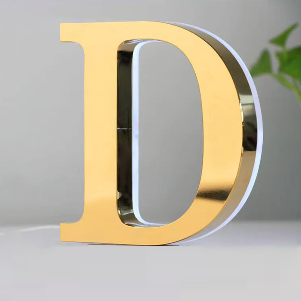 Custom 3D Metal Backlit Sign, Stainless Steel Logo Sign Gold Colorful Letter For Business, Interior, Beauty Shop, Salon, Storefront