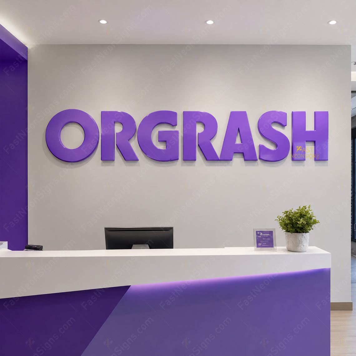Custom Electroplated 3D Embossed PVC Letters - Raised Logo Sign for Business Walls