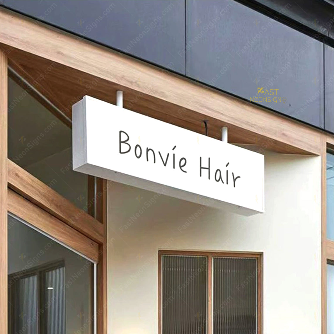 Custom Hanging Acrylic Lightbox Sign with Metal Frame – Ceiling Mount LED Sign for Café, Restaurant, Bar, or Pickup Counter