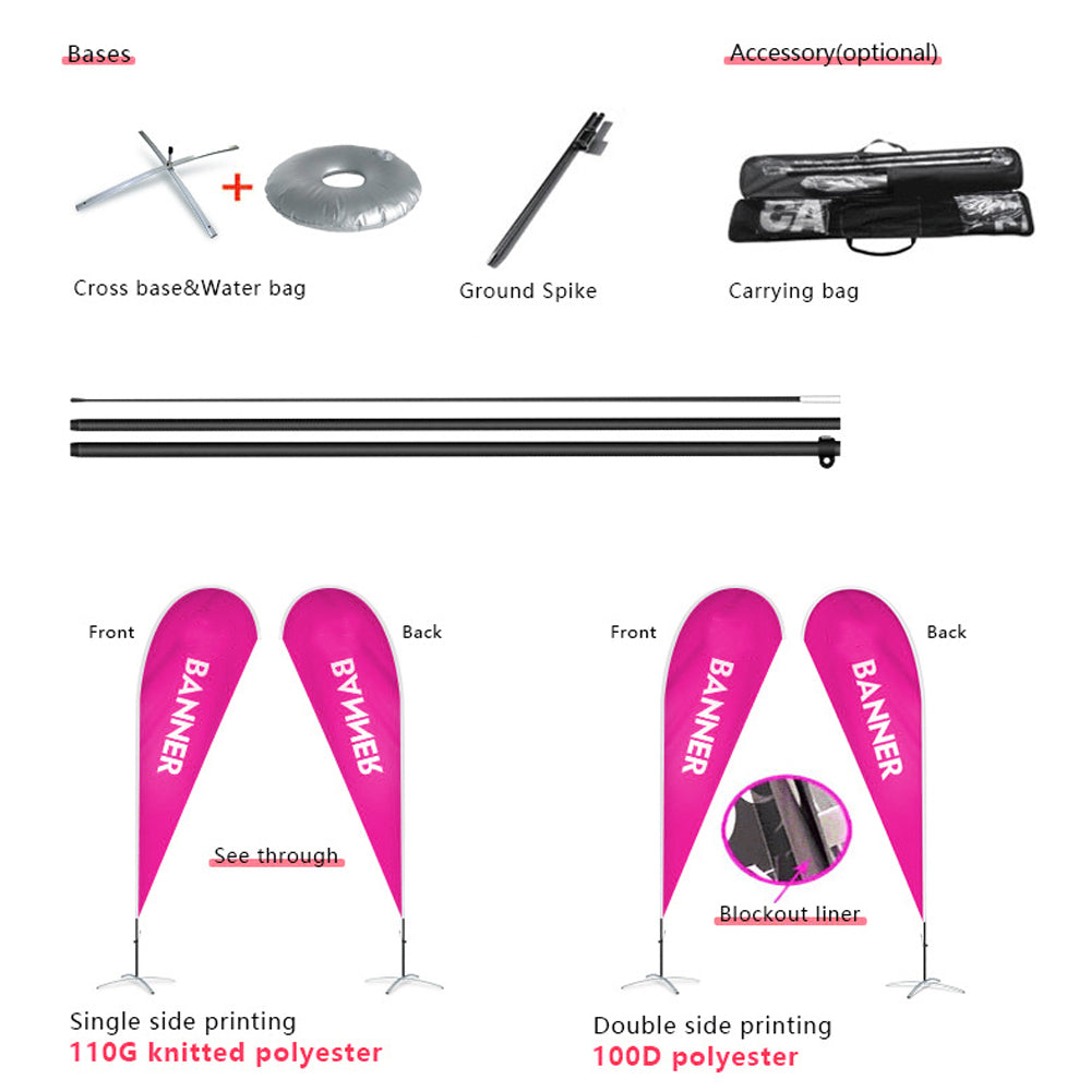 Custom Outdoor Advertising Flags - Teardrop Flag With Designed Logo