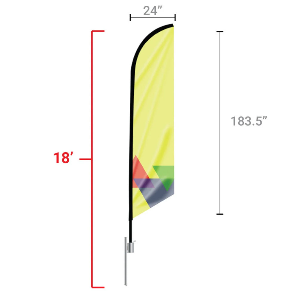 Custom Outdoor Advertising Flags - Feather Flag With Designed Logo