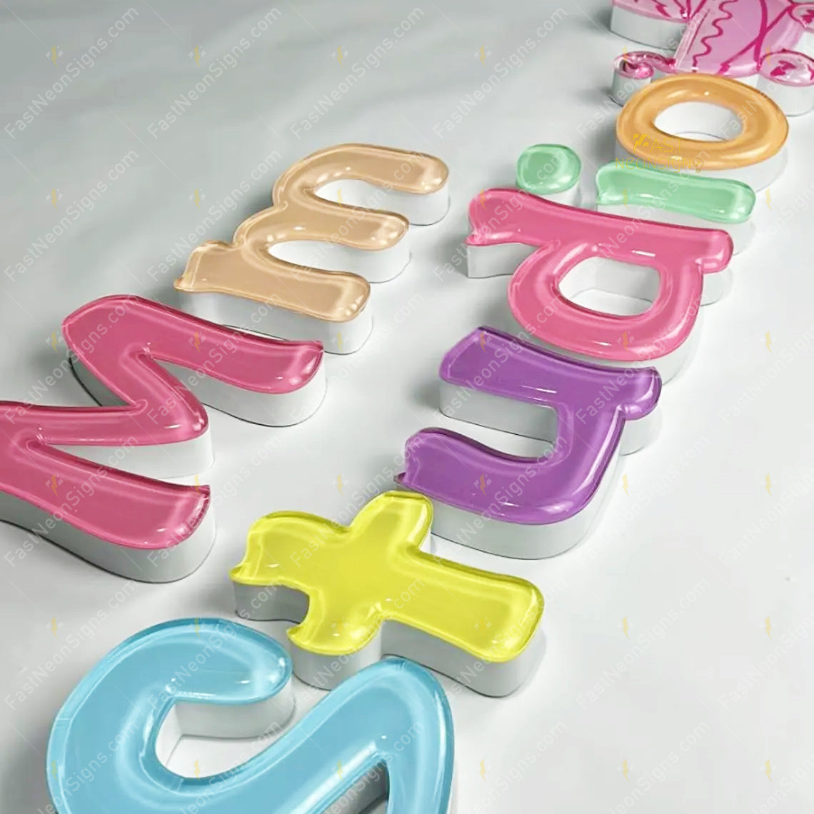 Custom 3D Jelly LED Letter Sign - Colorful Bubble Acrylic Letters - Crystal Light Sign for Kids’ Stores & Shops