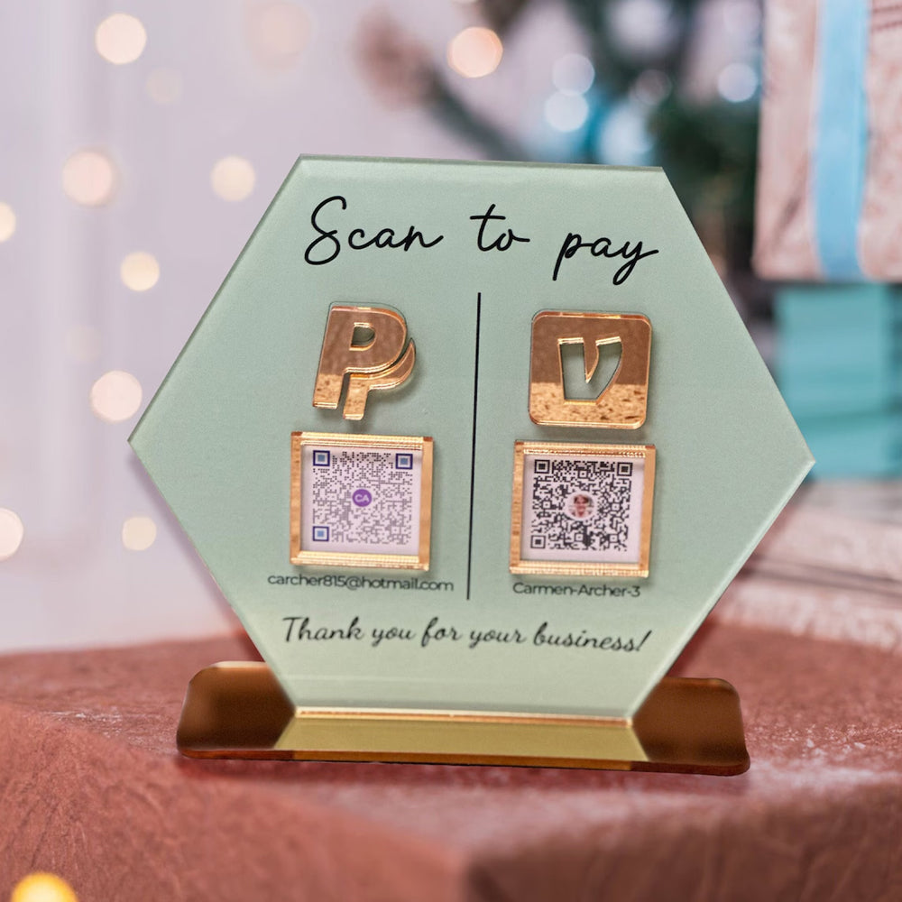 Custom Multi QR Code Sign - Personalized Payment Business Sign With Social Media QR Code