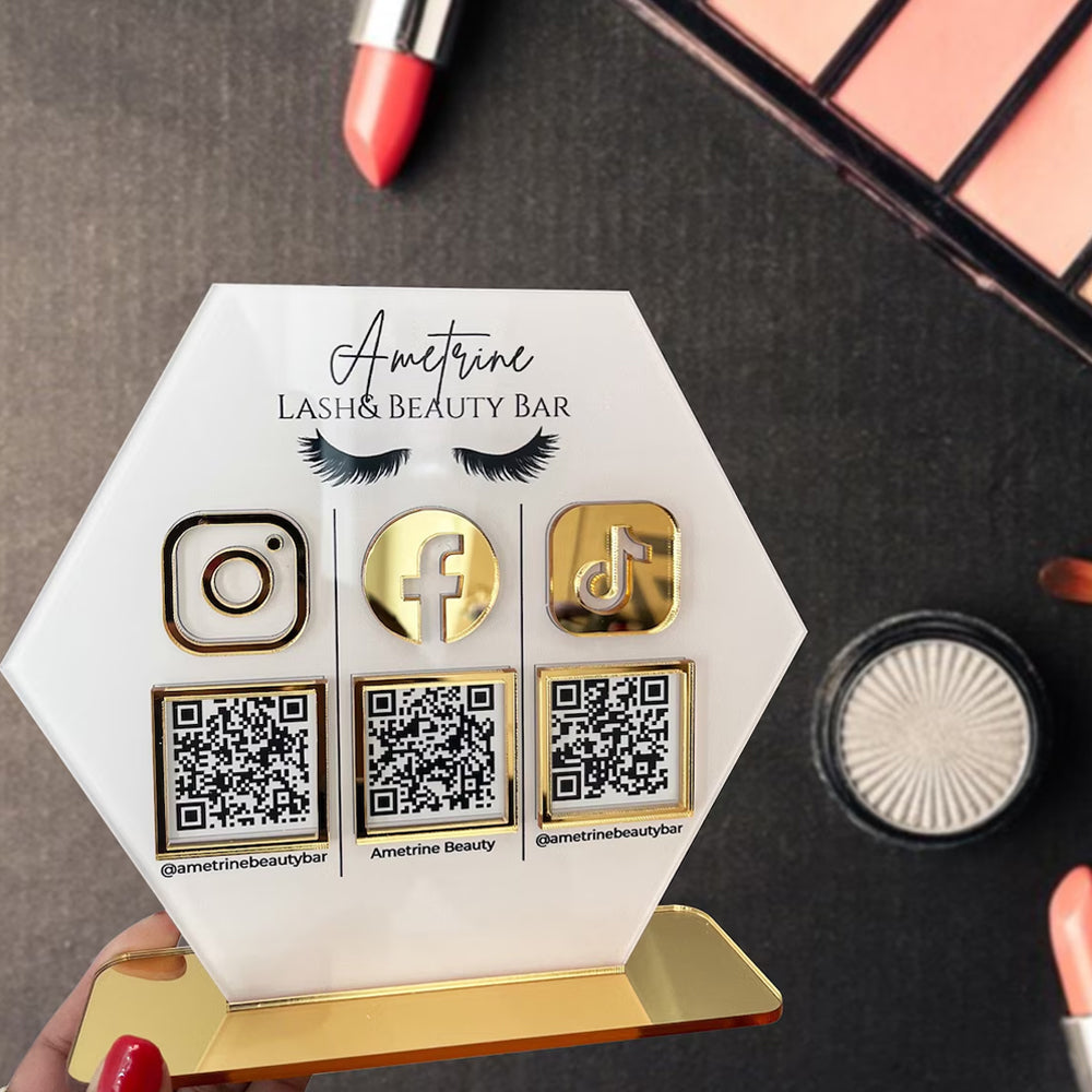 Custom Multi QR Code Sign - Personalized Payment Business Sign With Social Media QR Code