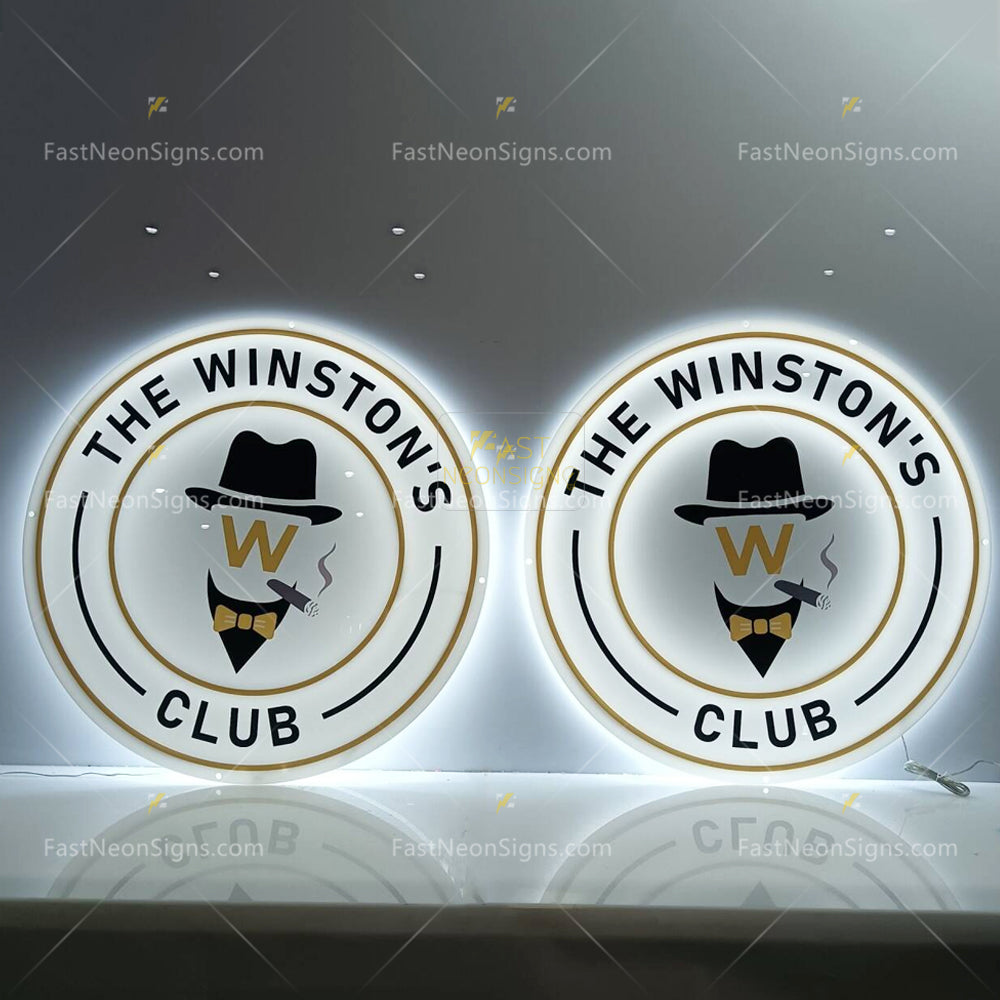Custom Acrylic Backlit Signs - UV printed Logo Acrylic Board with Metal Edge For Business