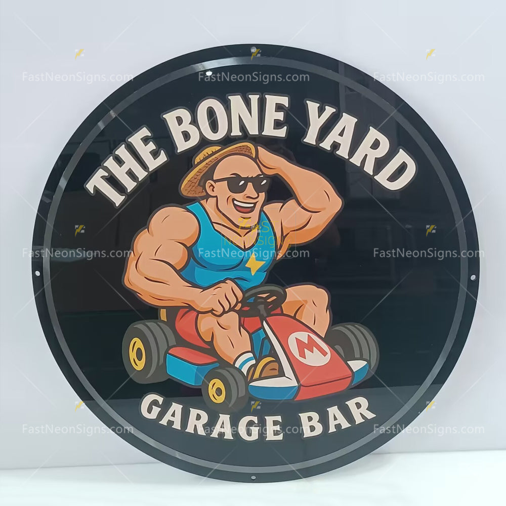 Custom Acrylic Backlit Signs - Gold Logo Black Acrylic Sign For Business Event