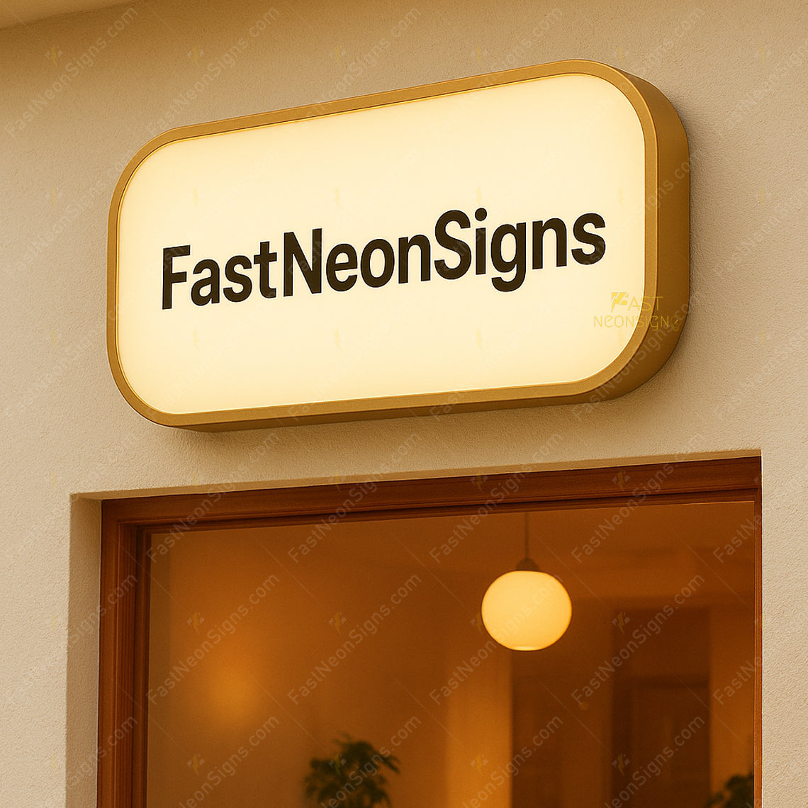 Custom Wall Mounted Acrylic Light Box Sign with Metal Side Frame – Frontlit LED Illuminated Sign for Café, Shop & Studio