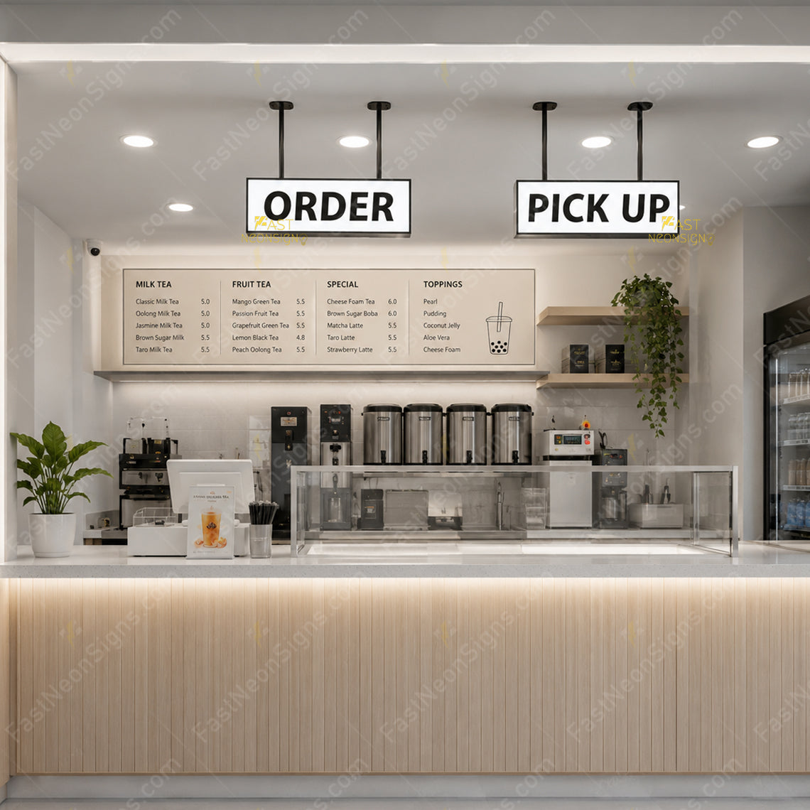 Custom Hanging Acrylic Lightbox Sign with Metal Frame – Ceiling Mount LED Sign for Boutique, Retail Store, Reception