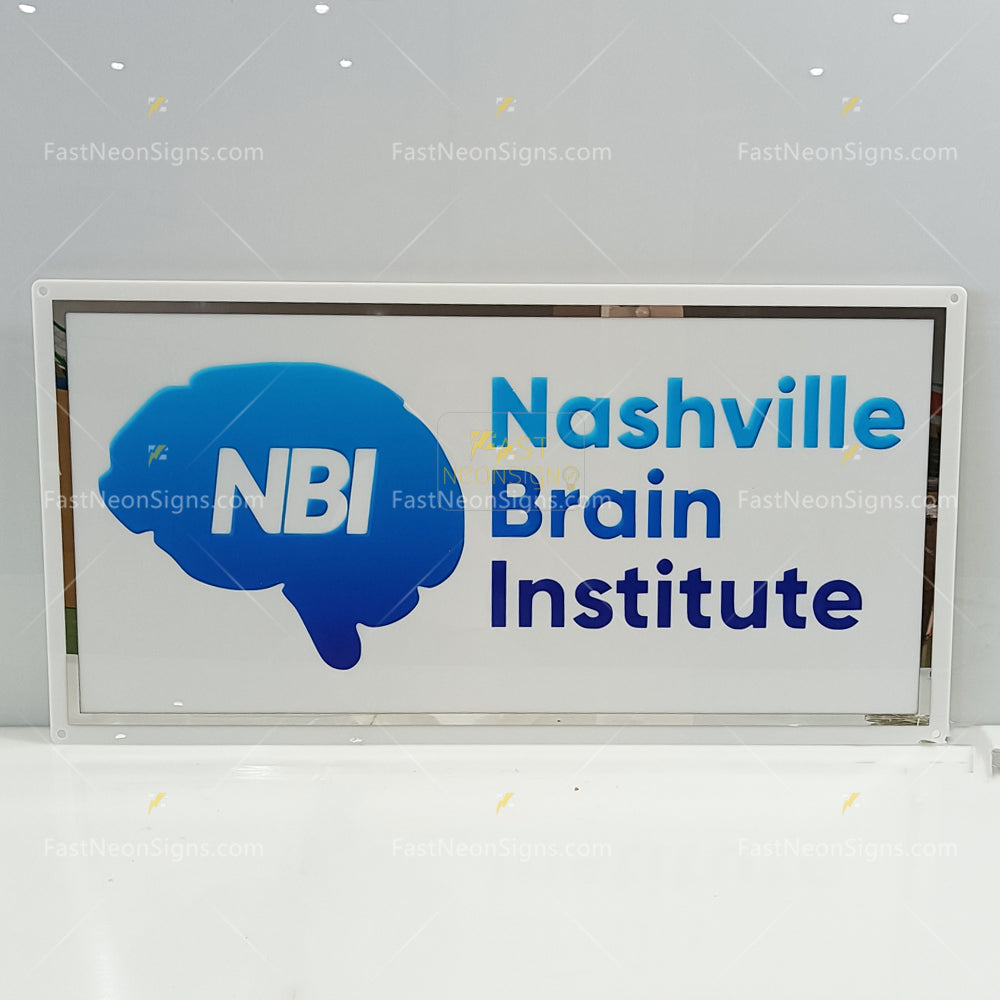 Custom Acrylic Brand Signs - Metal Patch Gold Edge Acrylic Sign For Store Front, Beauty Shop, Office