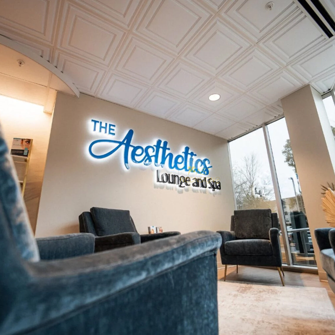 Custom 3D Metal Backlit Sign, Stainless Steel Logo Sign Rose Gold Letter For Business, Interior, Beauty Shop, Nails Salon, Storefront