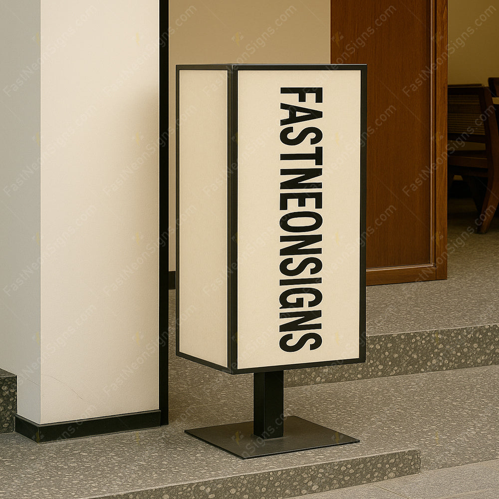 Custom Freestanding Acrylic Light Box Sign – Floor Standing LED Display for Shops & Cafés