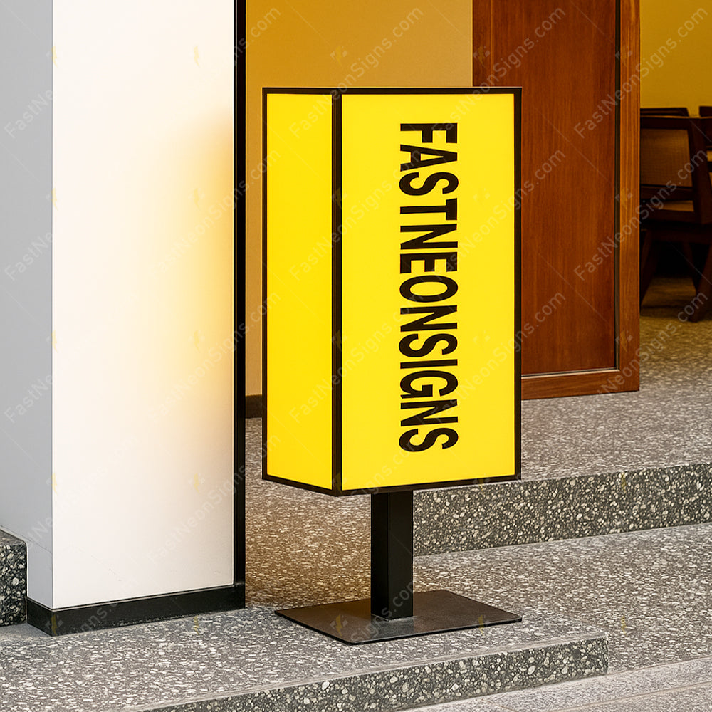 Custom Freestanding Acrylic Light Box Sign – Floor Standing LED Display for Shops & Cafés