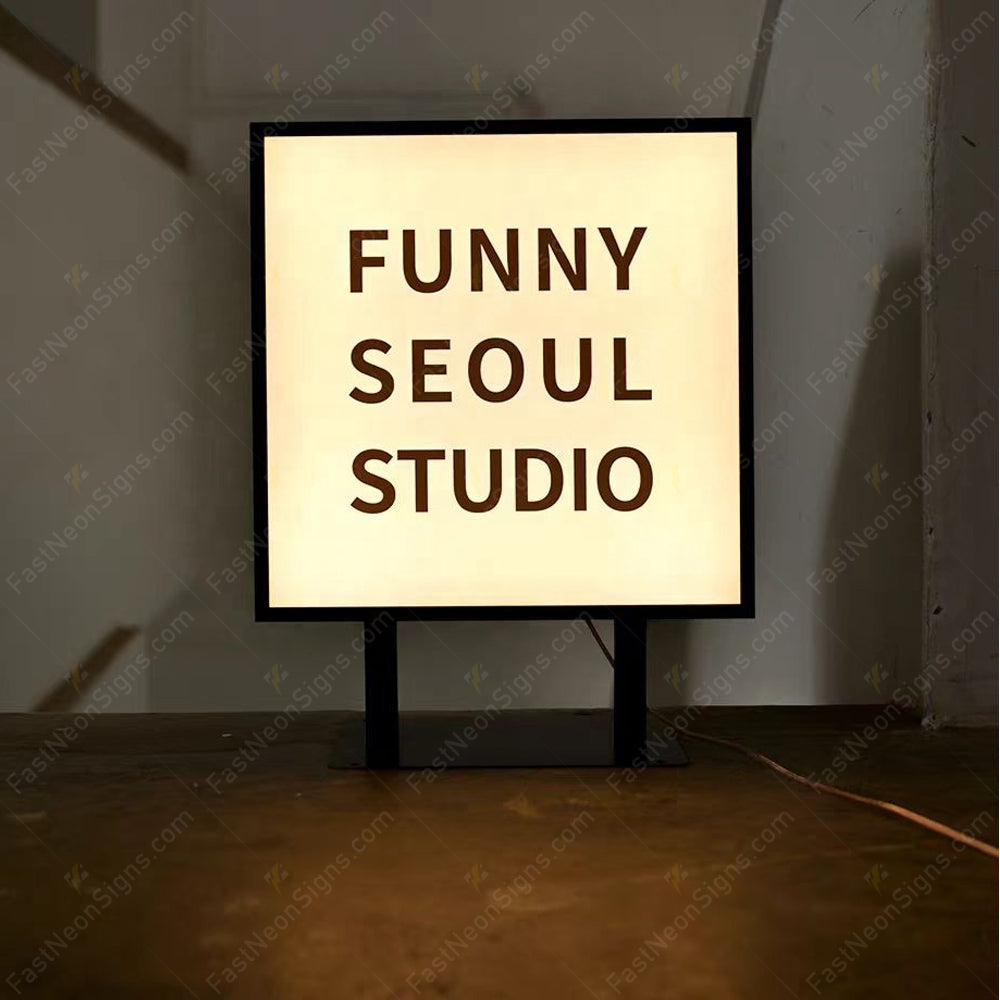 Custom Freestanding Acrylic Light Box Sign – Floor Standing LED Display for Shops & Cafés