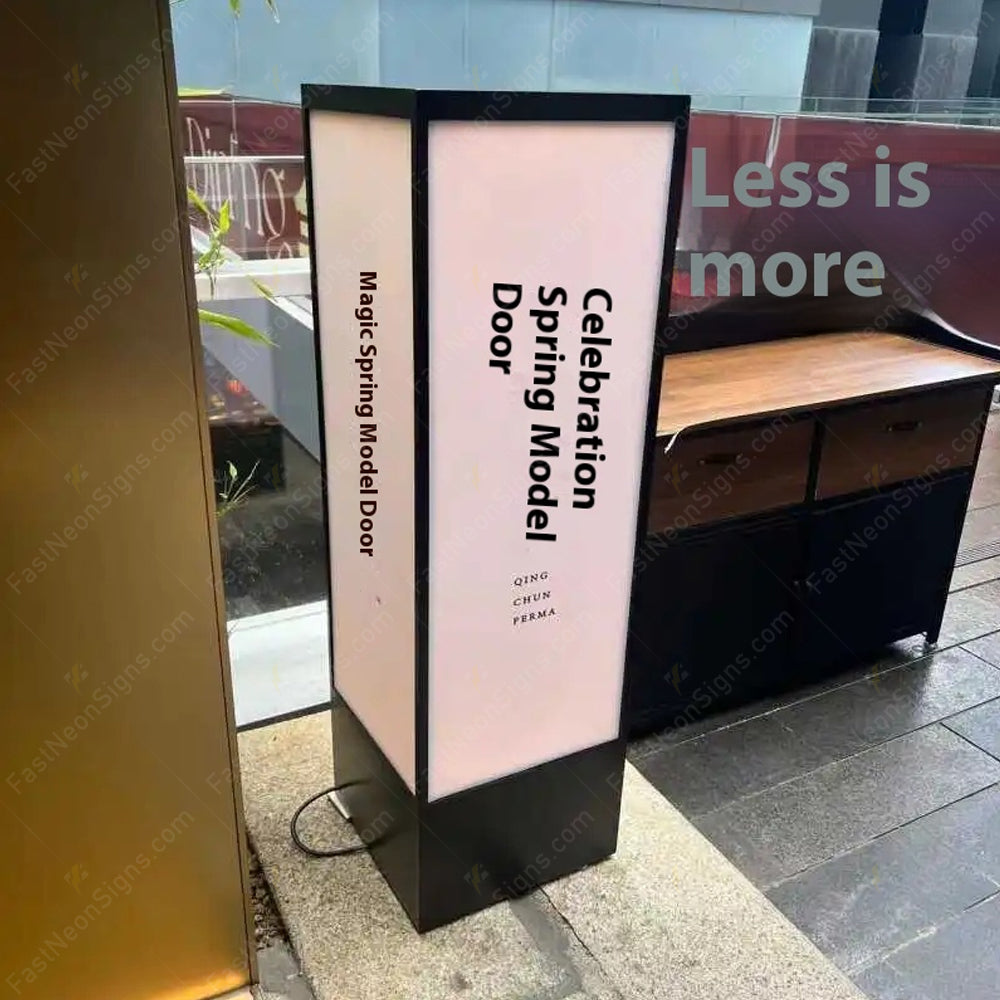 Custom Outdoor & Indoor Acrylic Light Box Sign – Freestanding LED Floor Display with Logo For Business Store