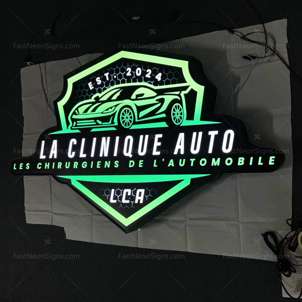 Custom Front Lit Acrylic Face Metal Light Box - Illuminated Metal Box Business Sign