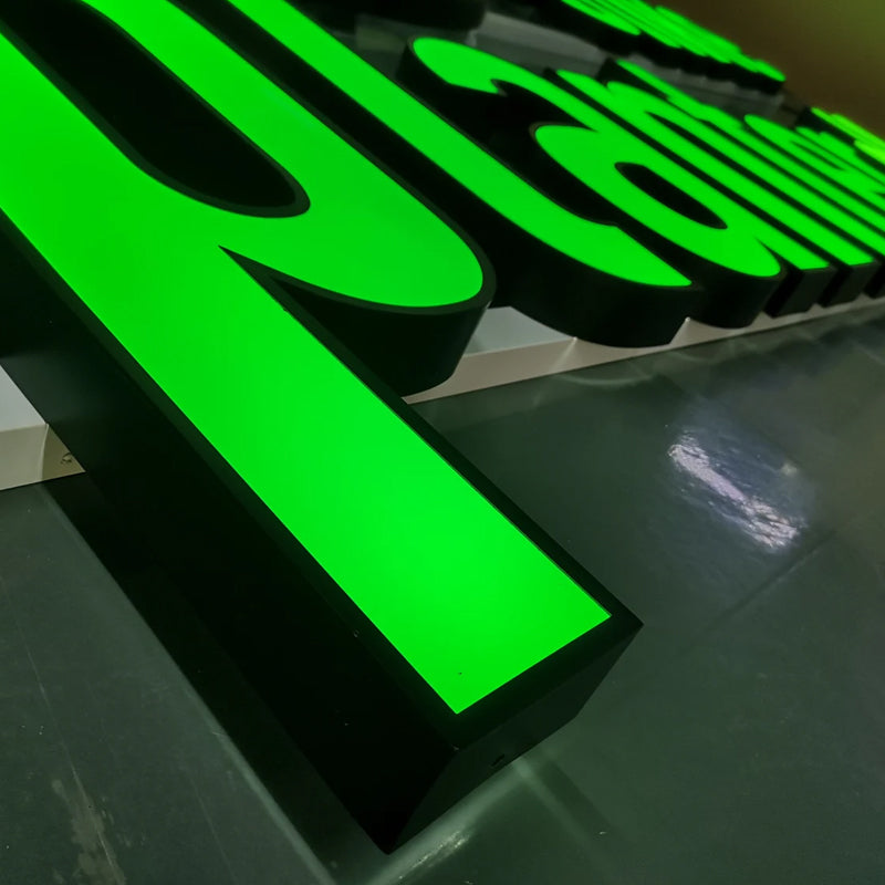 Custom 3D Metal Frontlit Sign, Halo Lit Channel Letters Logo Sign for Business & Storefront