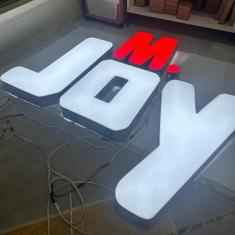 Custom 3D Metal Frontlit Sign, Halo Lit Channel Letters Logo Sign for Business & Storefront