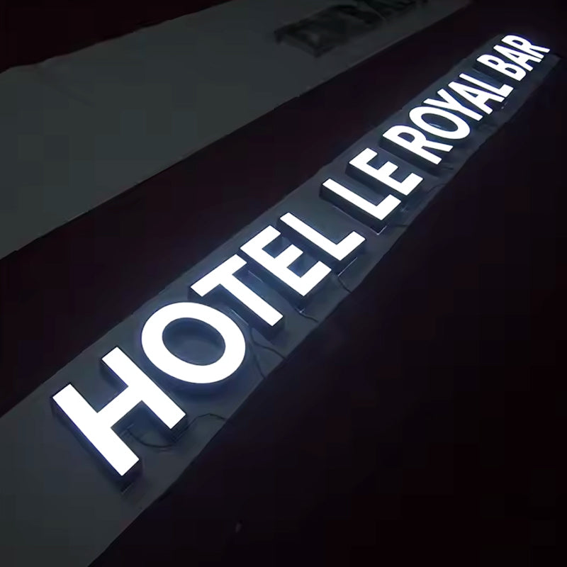 Custom 3D Metal Frontlit Sign, 3D Logo Channel Letters with Rim for Business & Storefront