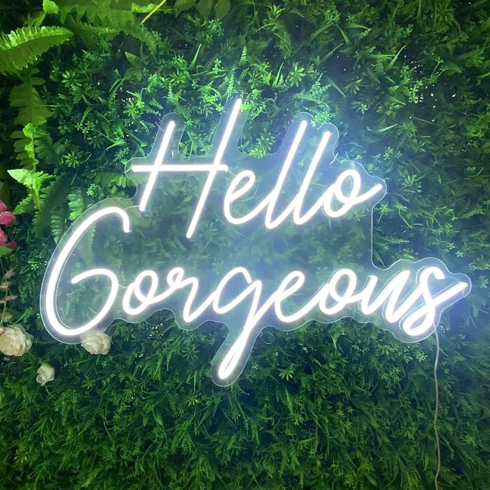 Hello Gorgeous Neon Signs For Beauty Shop, Nail Room, Salon & Spa Decor