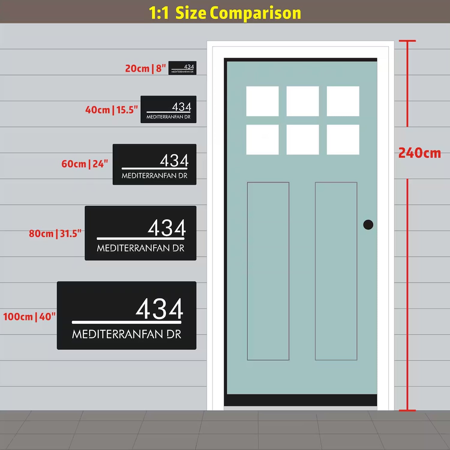 Custom House Number Light Box – Metal Cut Out Address Sign with LED Backlight & Acrylic Panel