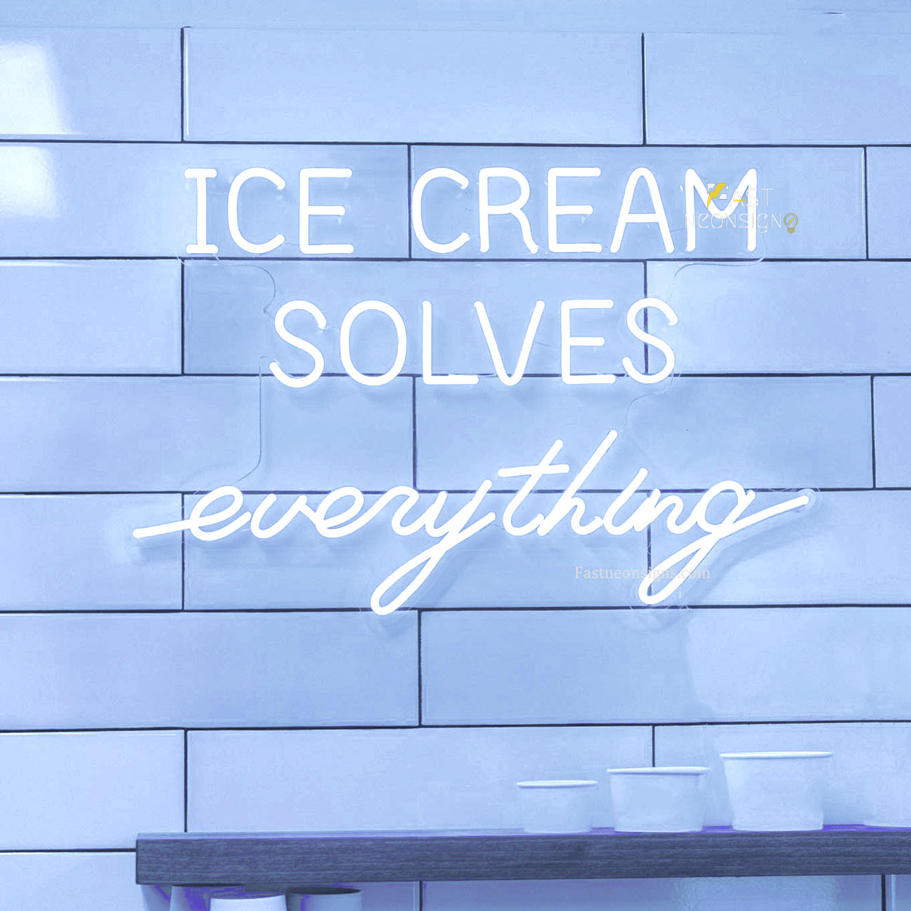 Ice Cream Solves Everything Neon Sign