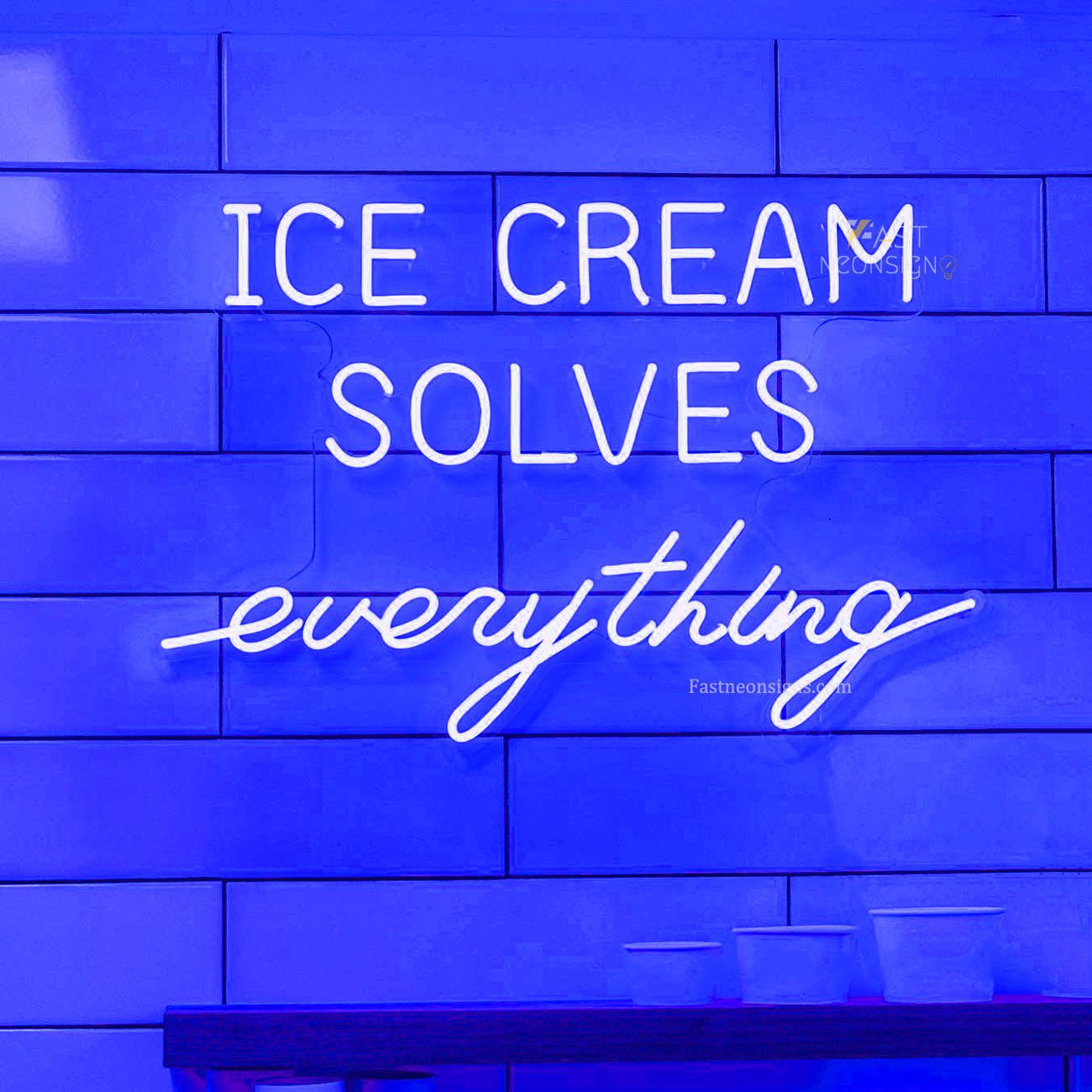 Ice Cream Solves Everything Neon Sign