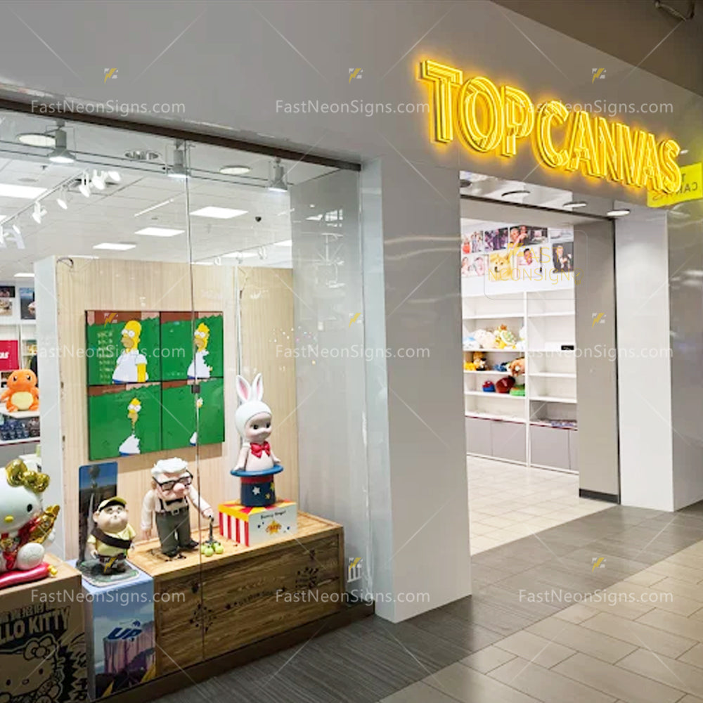 Infinity Mirror LED Letters Light Sign For Storefront, Magic Neon Art Brand Signage