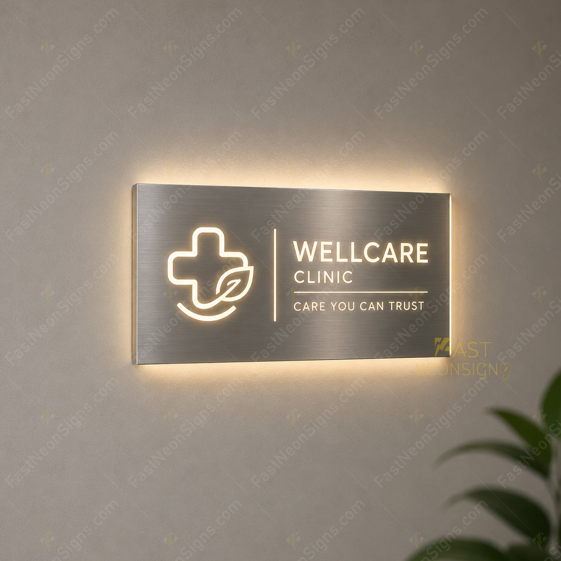 Silver Stainless Steel Metal Light Box Metal Backlit Sign - Custom Brand Light Box For Dental Clinic