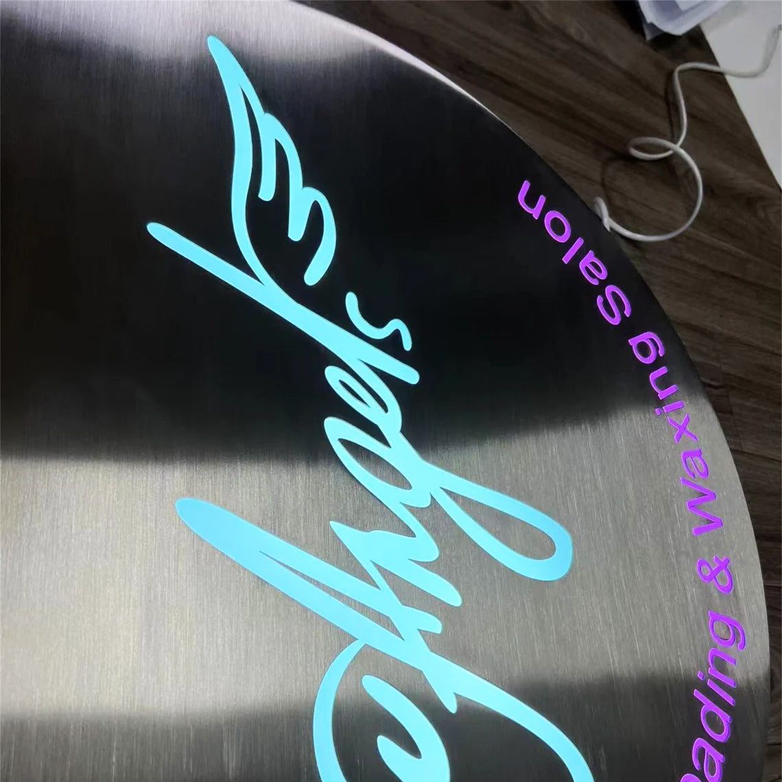 Metal Backlit Sign 3D Light Box Round Shape