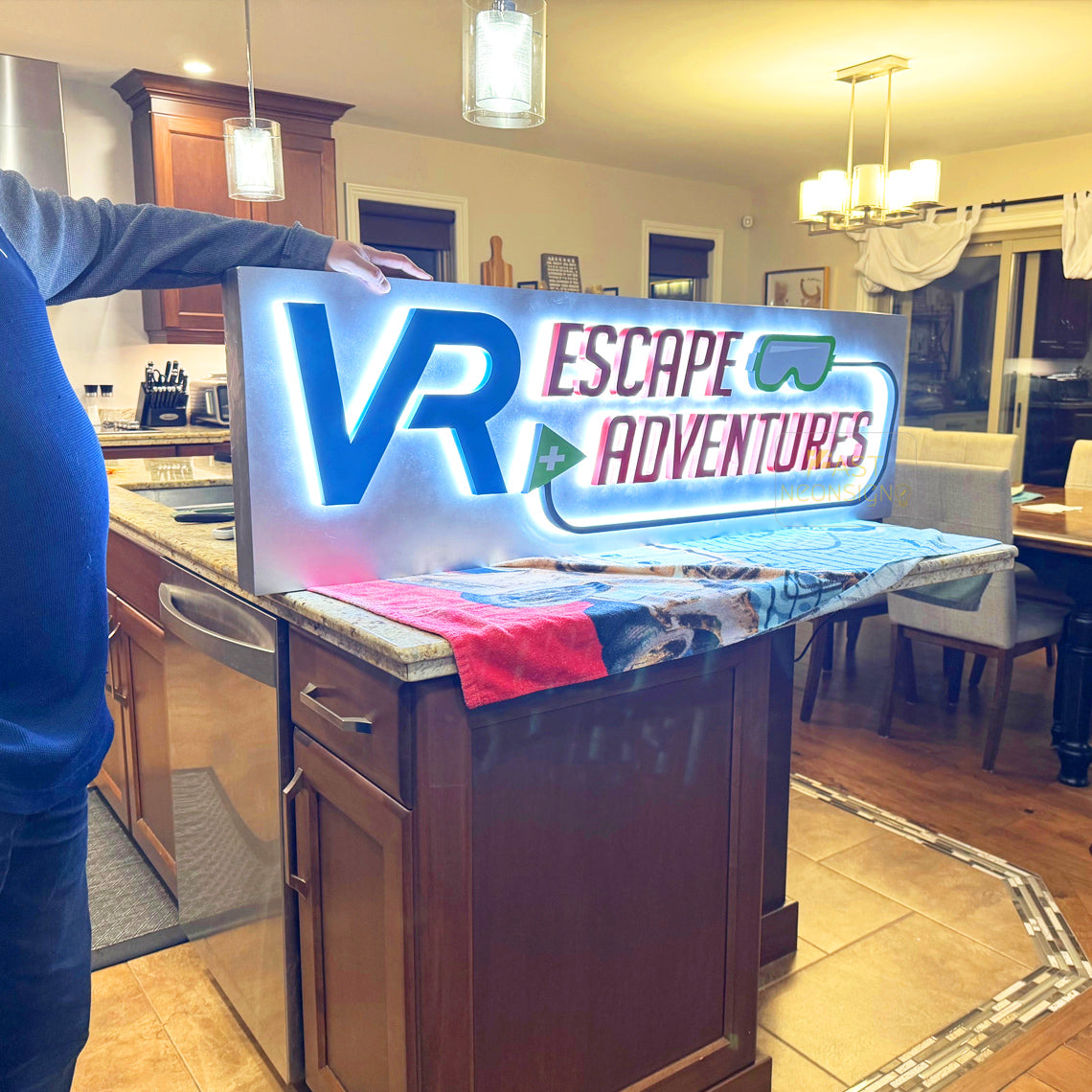 Custom 3D Metal Backlit Sign, 3D Logo Ads Signs LED Light Box Backlit For Business, Studio, Office, Store Front