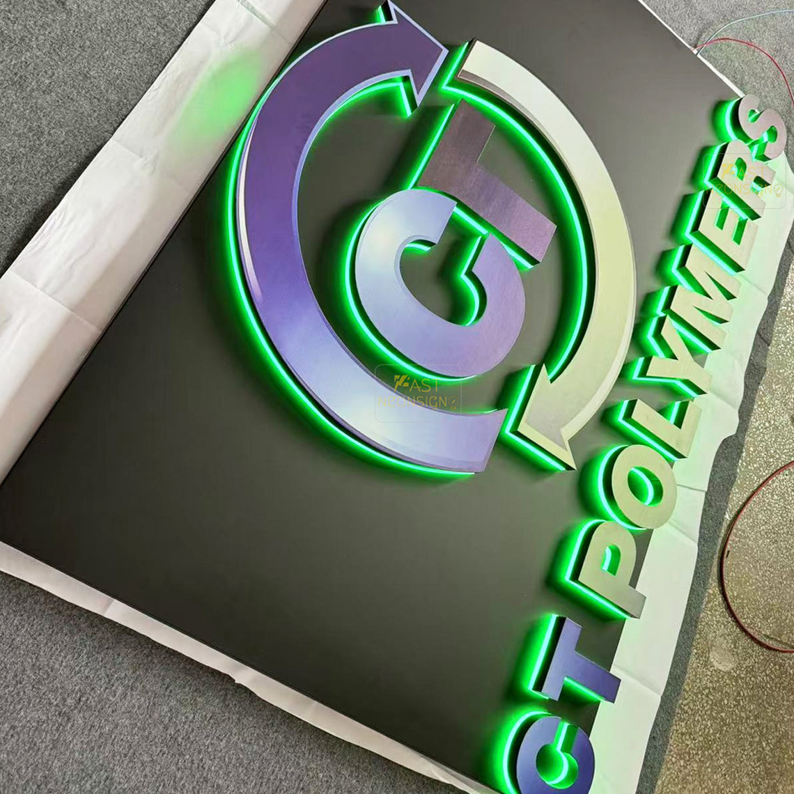 Custom 3D Metal Backlit Sign, 3D Logo Ads Signs LED Light Box Backlit For Business, Studio, Office, Store Front