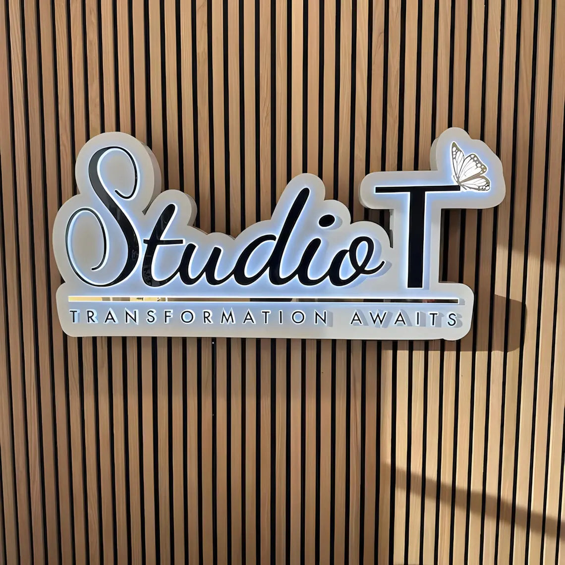 Custom 3D Metal Backlit Sign, 3D Logo Ads Signs LED Light Box Backlit For Business, Studio, Office, Store Front