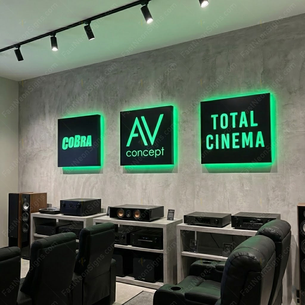 Custom Mirror Finish Metal Backlit Light Box Sign – Cut-Out Logo & Letters for Business