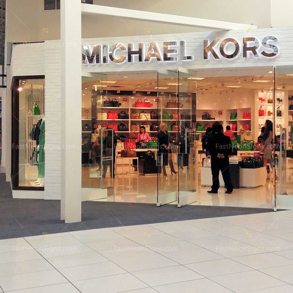 Custom 3D Metal Backlit Sign, Stainless Steel Channel Sign Mirror Black Letter For Business Storefront