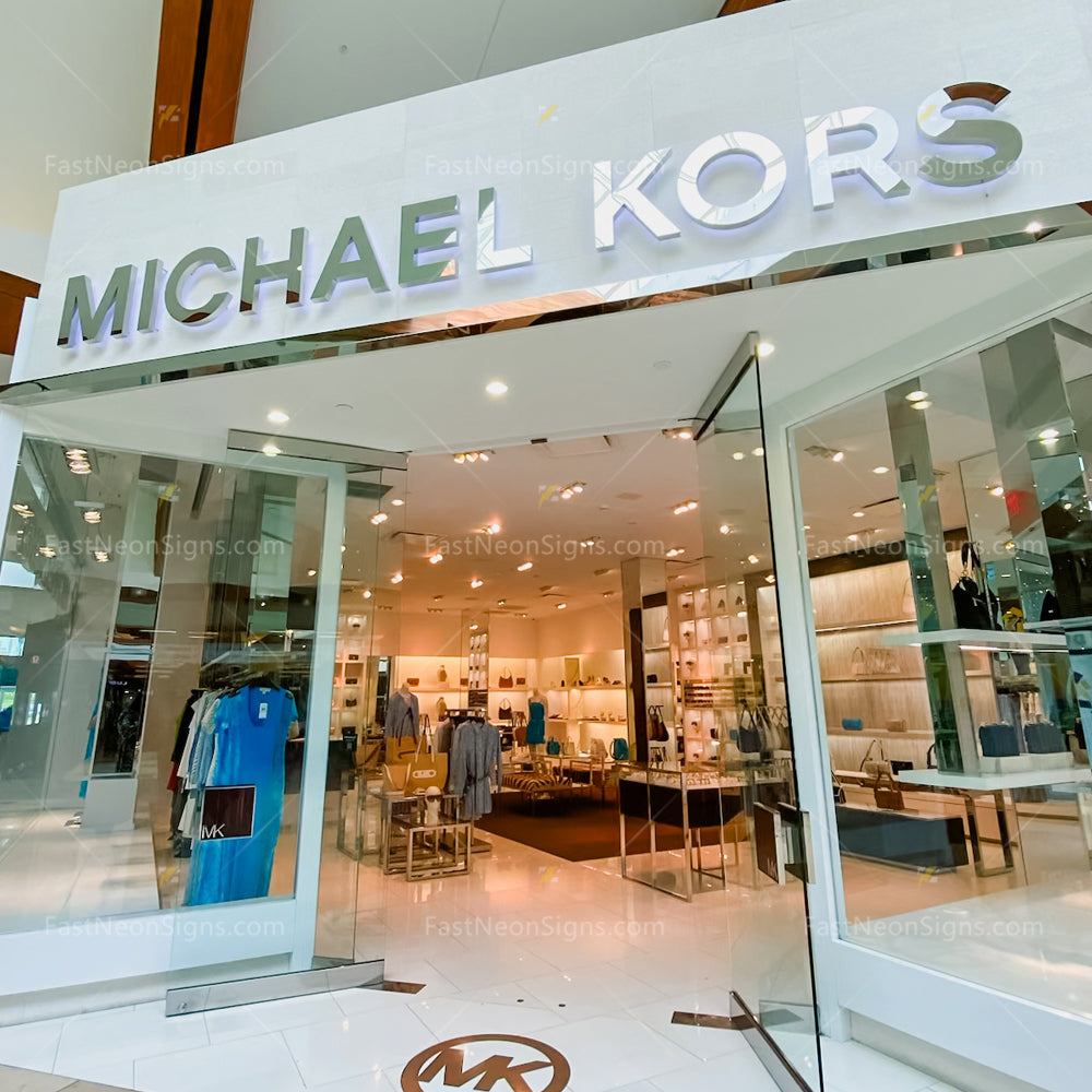 Custom 3D Metal Backlit Sign, Stainless Steel Channel Sign Mirror Black Letter For Business Storefront