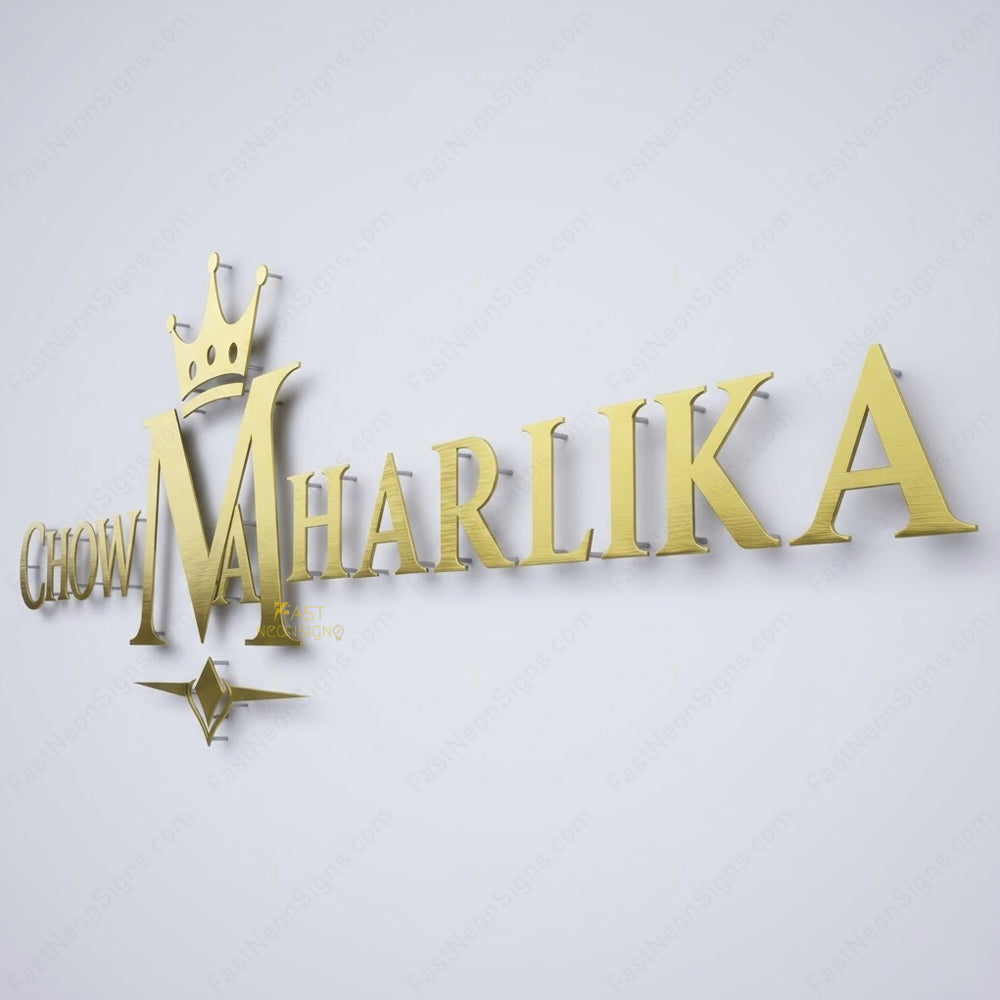 Custom Metal Cut Letters - Brushed & Polished Stainless Steel Business Signage for Office & Retail