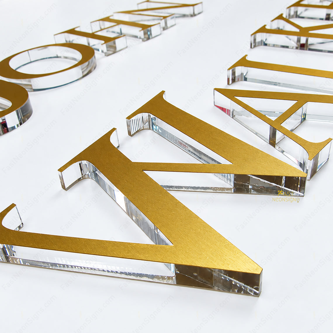 Custom Metal Cut on Acrylic Letters – Layered 3D Logo Signs for Modern Business Branding