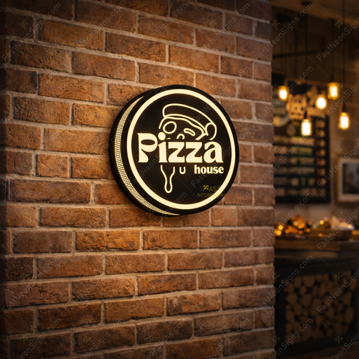 Luxury Custom Metal Hollow LED Light Box Sign with Diamond Glow Effect