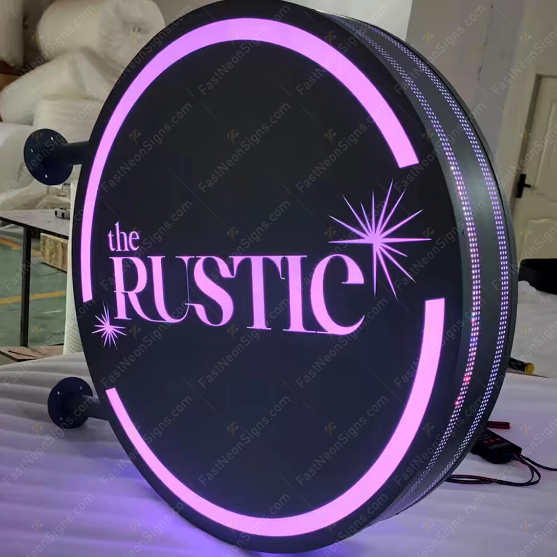 Luxury Double-Sided Hanging LED Lightbox Sign with Metal Bracket | Outdoor Commercial Storefront Branding