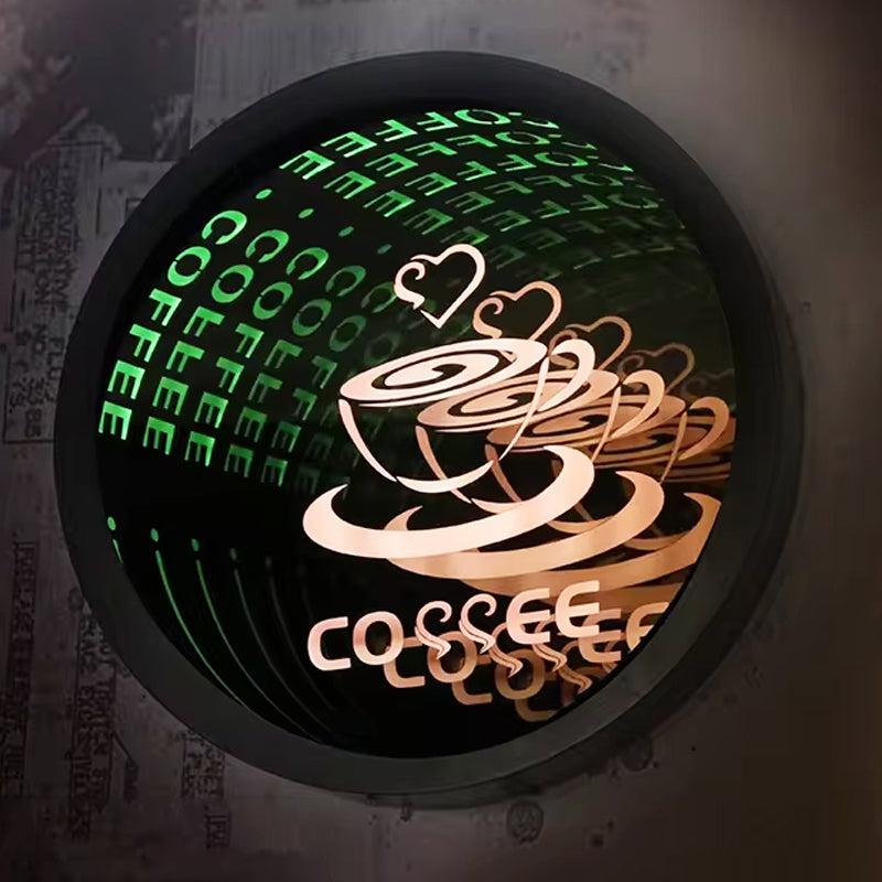 Custom Infinity Mirror Neon Sign RGB Multicolor Sign Round Magic Neon Light Box For Business