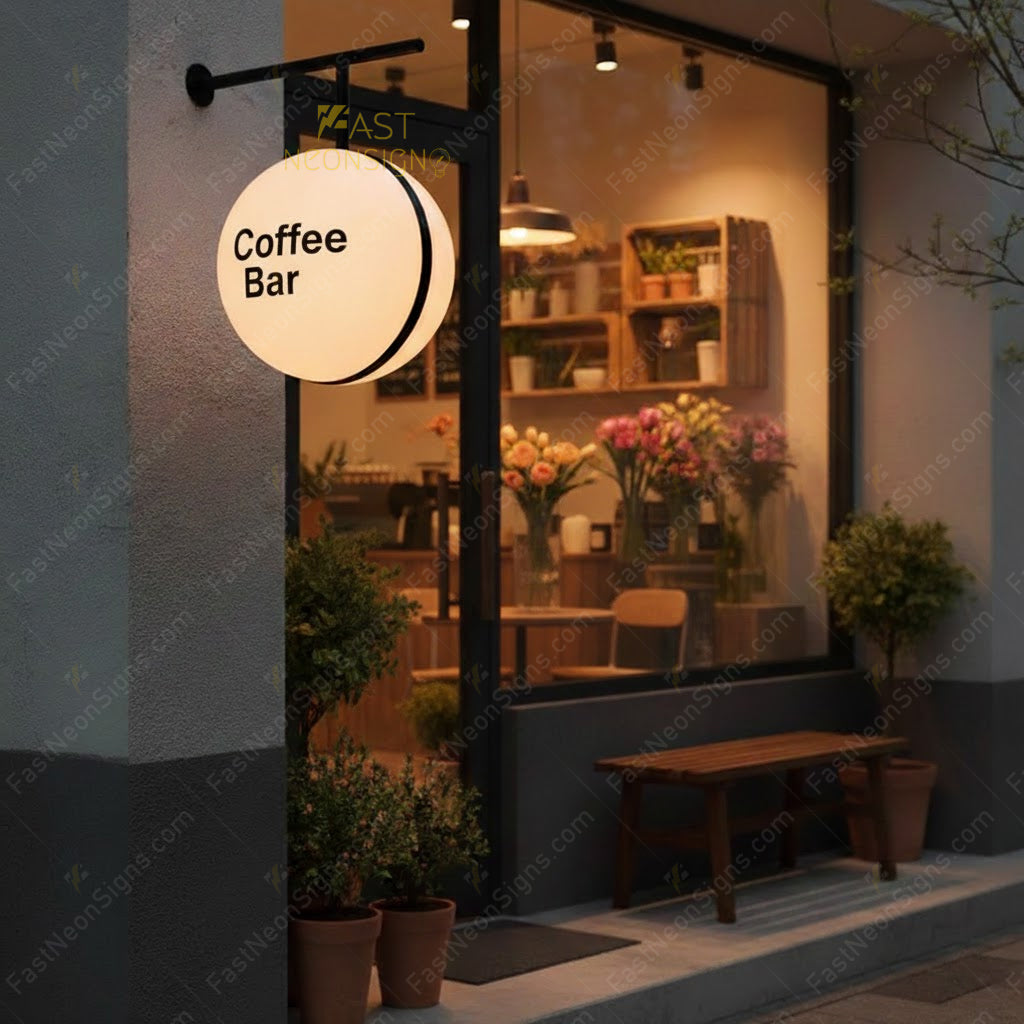 Custom Outdoor Round Light Box Sign – Illuminated Advertising Sign for Restaurants, Cafés, Bistro, Bakery