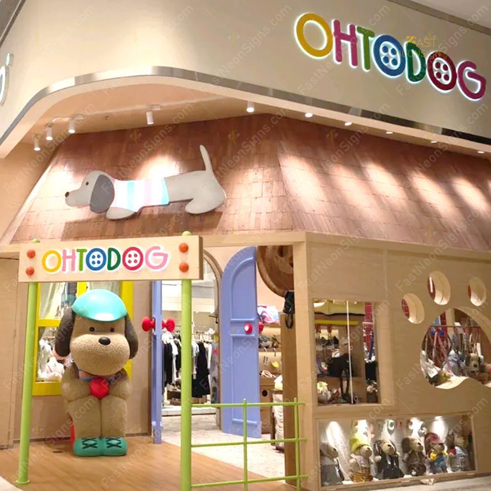 Custom Painted Metal Backlit Letters Sign – Colorful 3D LED Logo Signage for Storefront & Reception