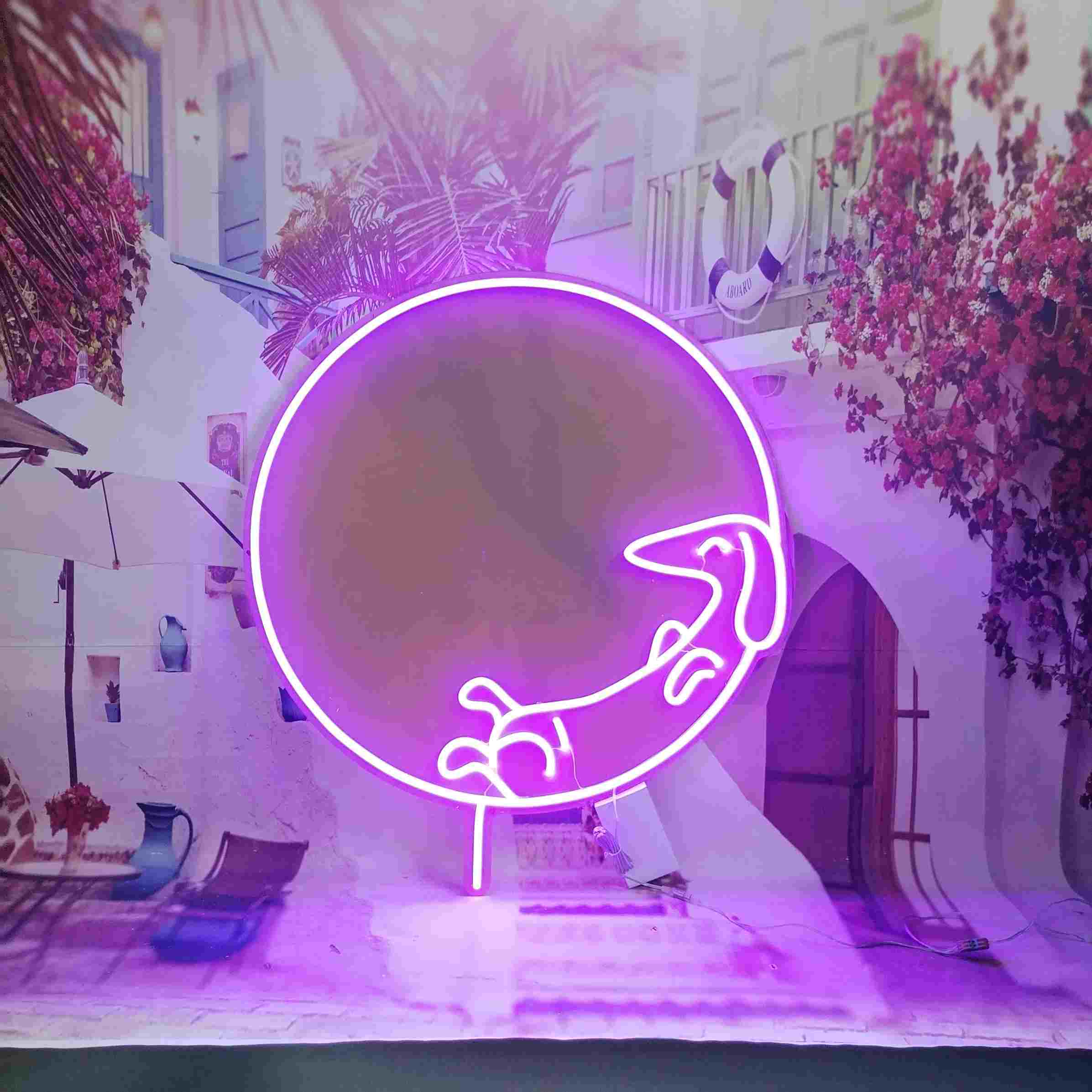 Dog Chilling Neon Sign - LED Neon Sign For Gifts, Room Decor