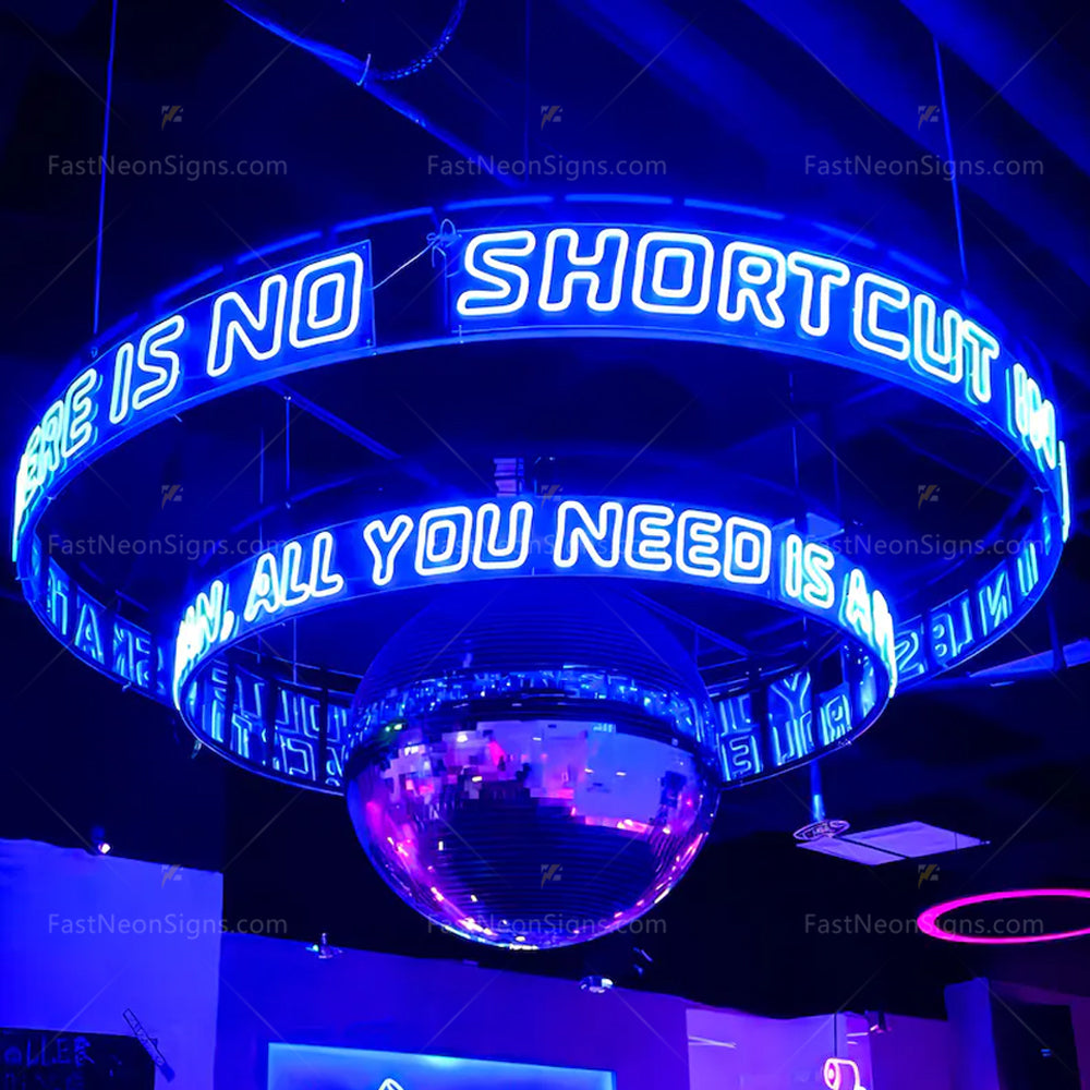 Custom Bent Neon Sign, Ceiling Hanging Round Neon Sign For Business Bar Club, Salon, Beauty Skin Store